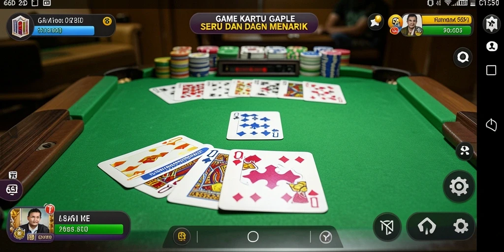 Tampilan gameplay seru di aplikasi Gaple 66D.