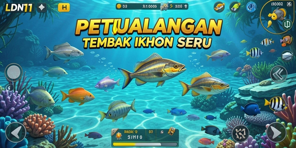 Gameplay LDN11 menunjukkan aksi menembak ikan yang seru dan grafik yang menarik.