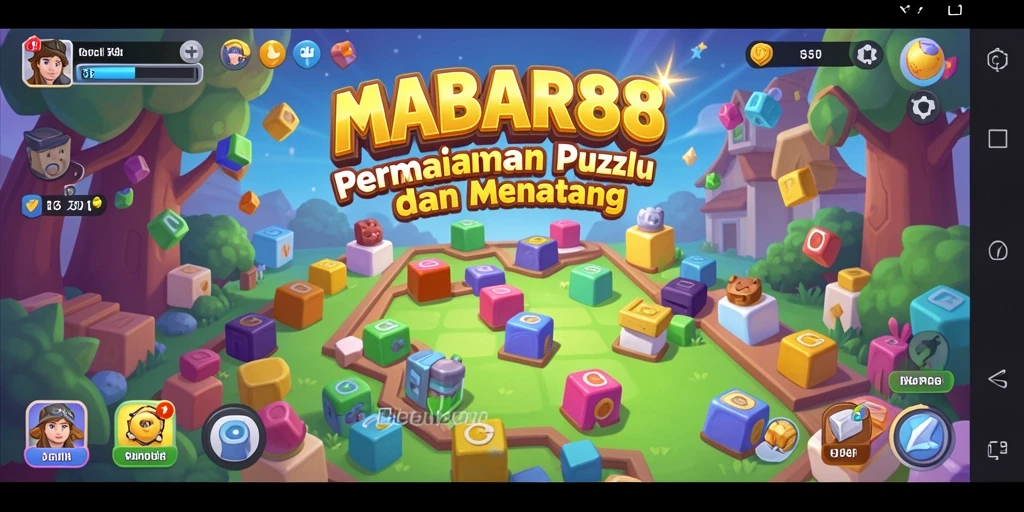 Tangkapan layar utama MABAR88 menunjukkan gameplay puzzle yang seru.