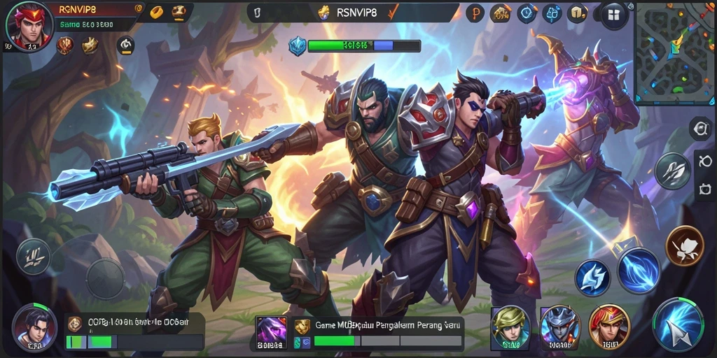 Tampilan gameplay seru dari RSNVIP8 dengan aksi para hero.