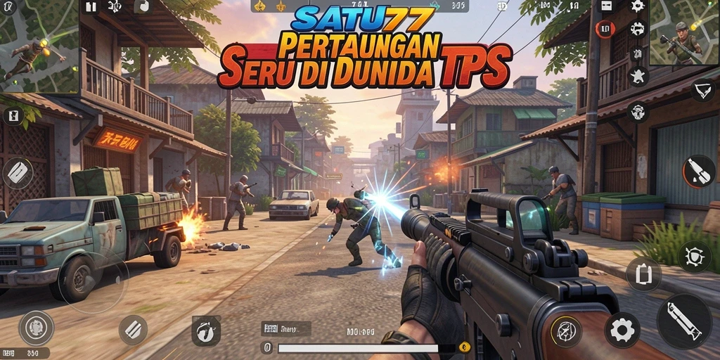 Screenshot SATU77 menampilkan aksi tembak-menembak yang mendebarkan.