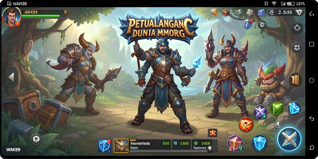Tampilan gameplay epik WAK89 dalam petualangan MMORPG.